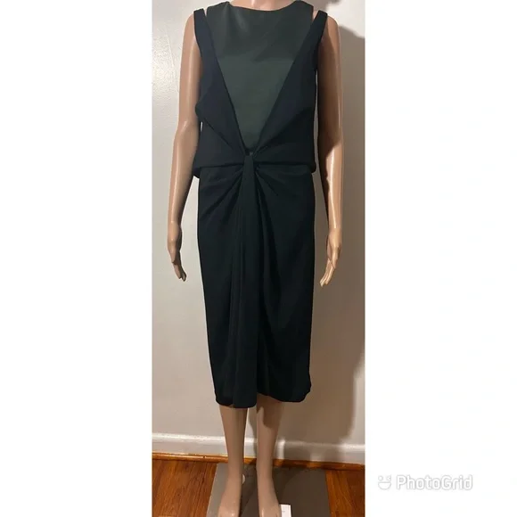 Balenciaga | Dresses | Balenciaga Front Drape Dress With Green Top Insert |  Poshmark